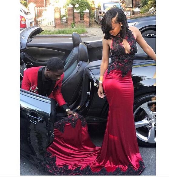 black and wine dress