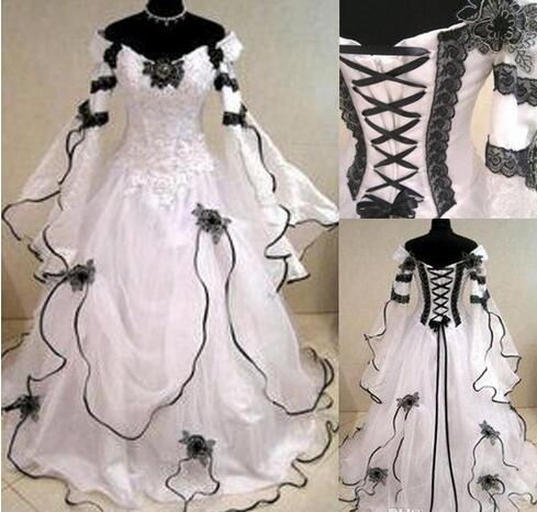black victorian wedding dress