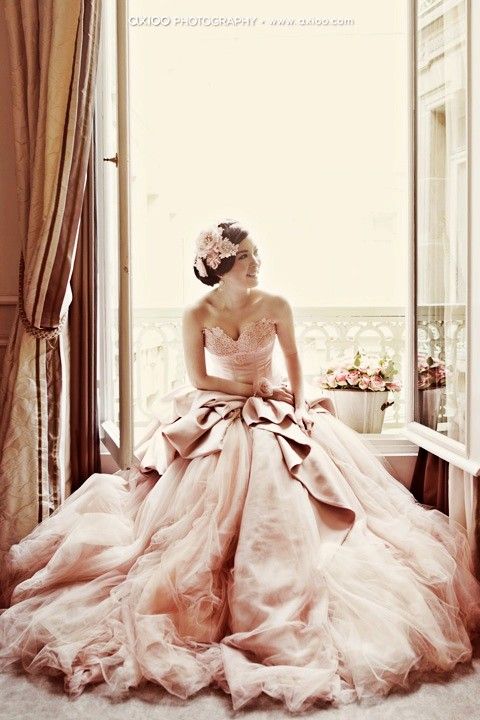 pink fairy wedding dress