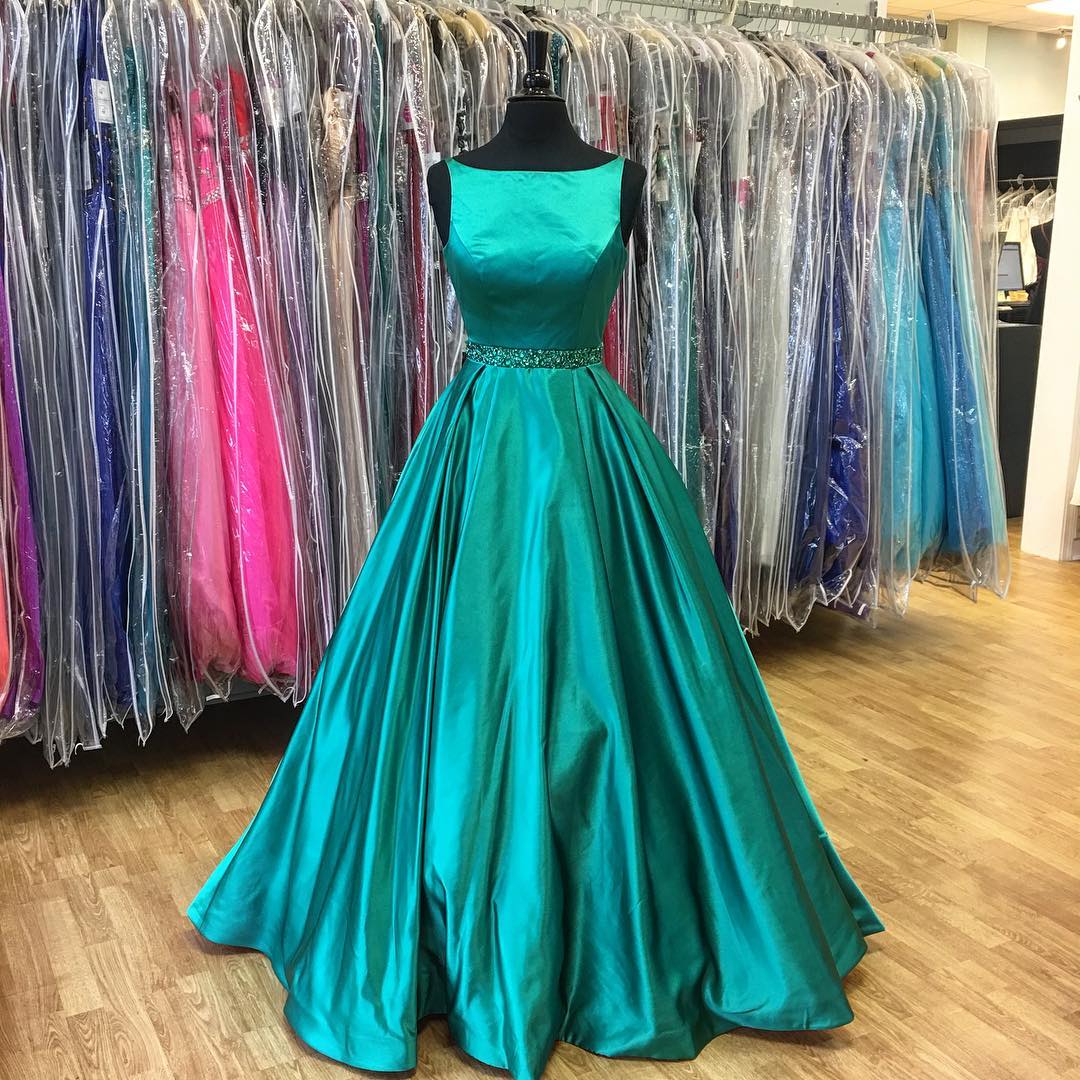 dark teal gown