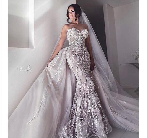 beaded mermaid wedding dress