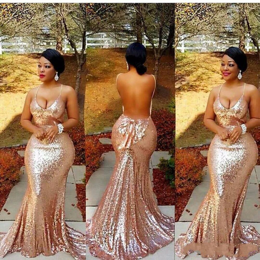 rose gold prom dress mermaid