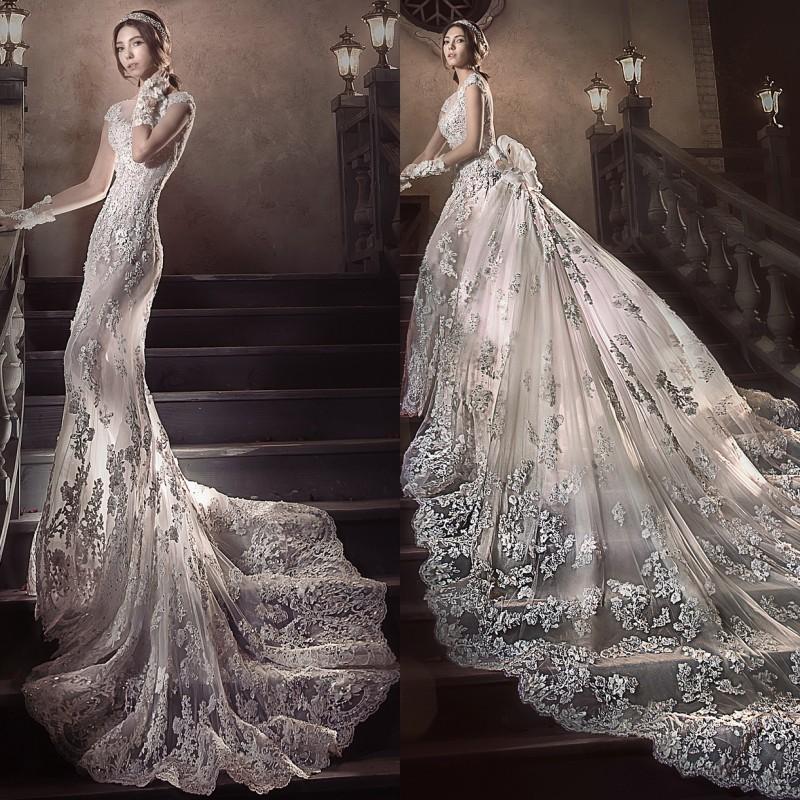 2 5 Meters Long Tail Wedding Dress Gorgeous Fashion Detachable