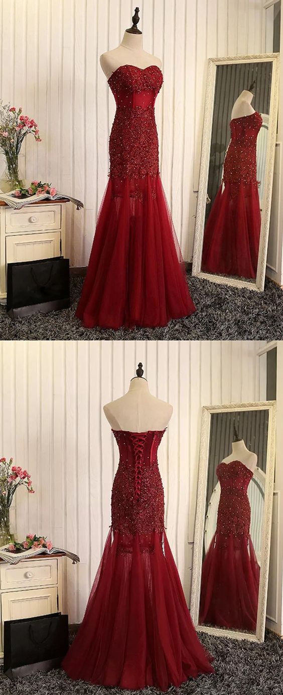 maroon evening gowns