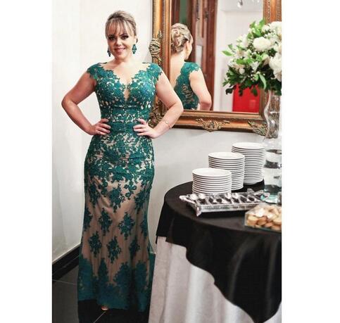 dark green mother of the bride dress