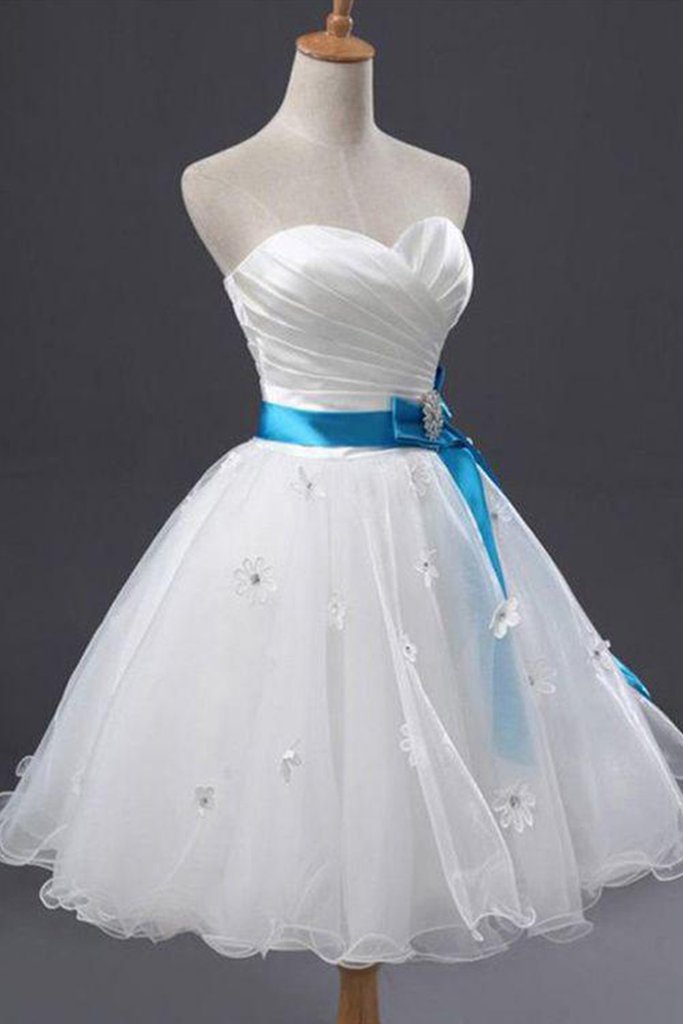 white and blue party dress