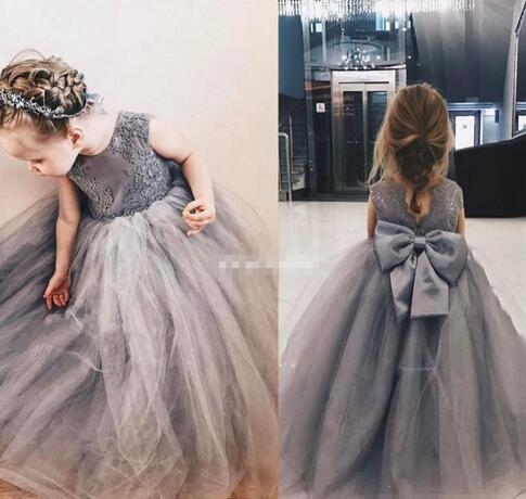 flower girl dresses with big bow in back