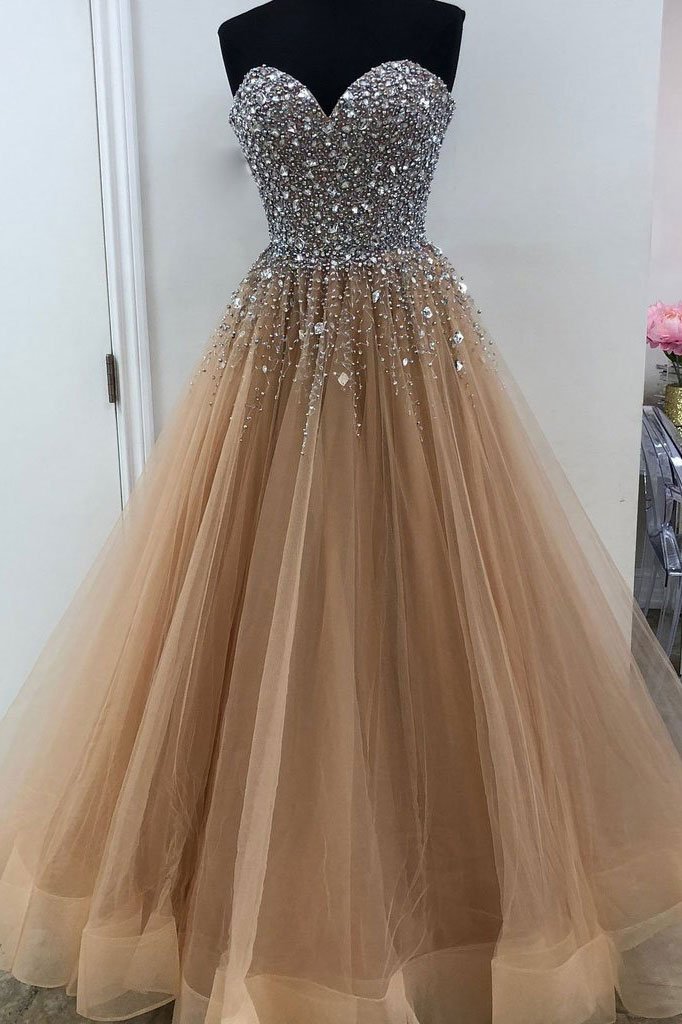 champagne evening dress