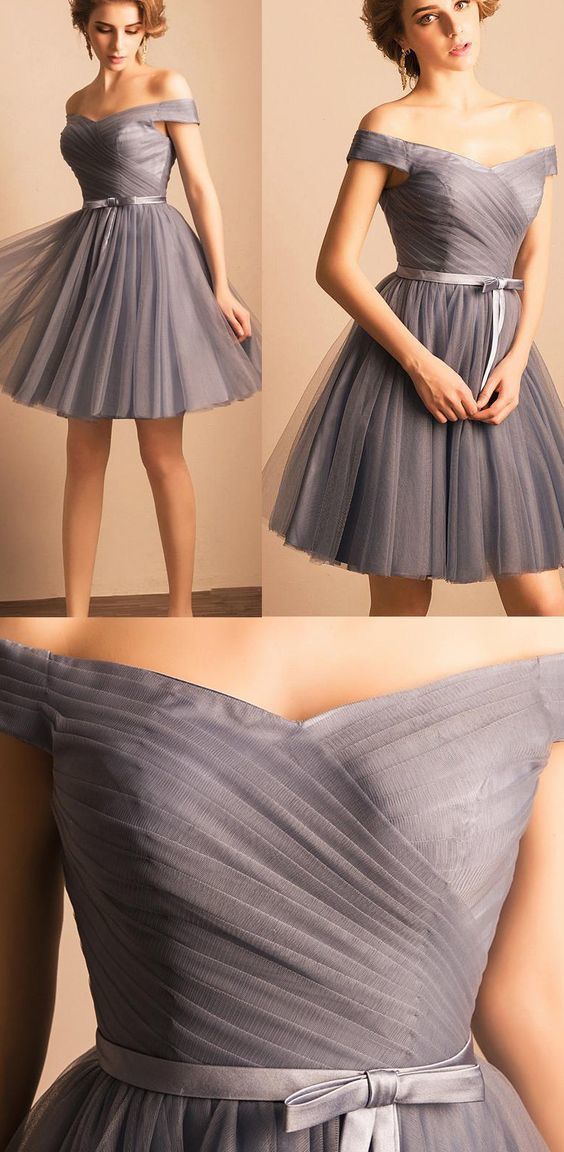 grey homecoming dresses short