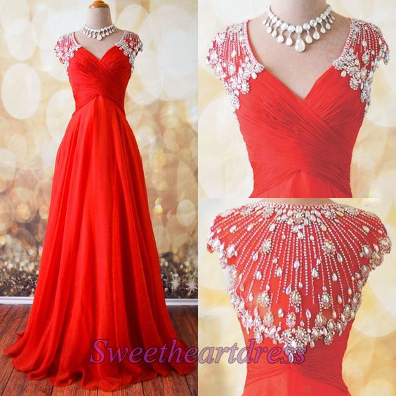 red dress with rhinestones