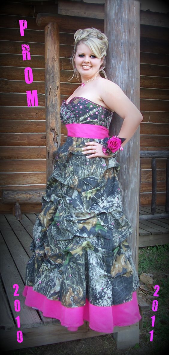 pink camo prom dress