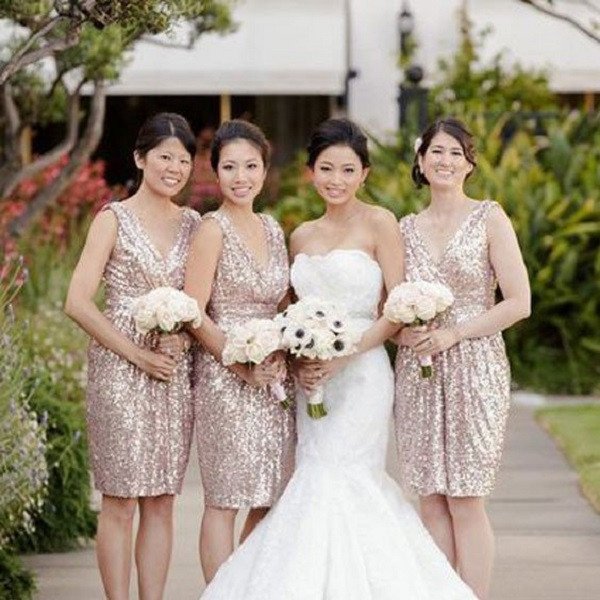 Gold Lace Bridesmaid Dresses
