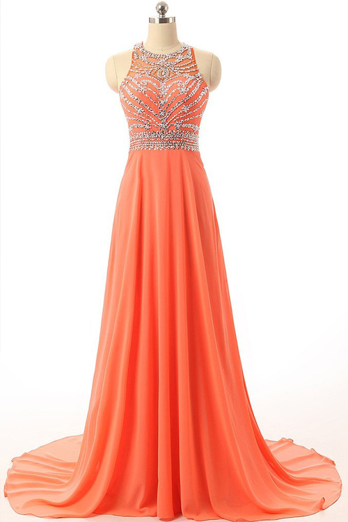 blue and orange prom dress