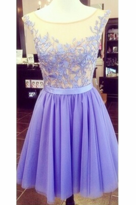 periwinkle short prom dress