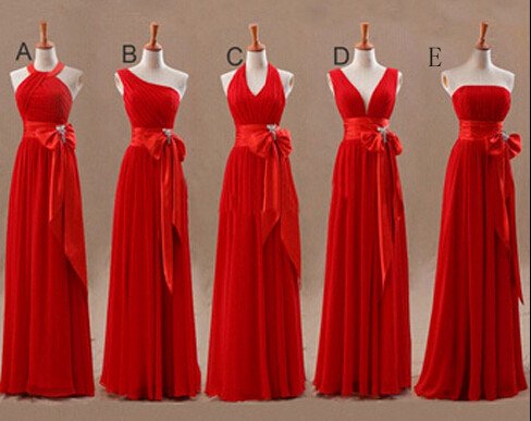 red empire dress