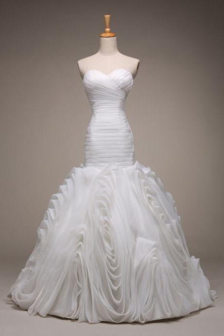 100% Real Sample Wedding Dress Sexy 2018 Mermaid Wedding Dresses Fashionable Organza Bride Bridal Gown vestido de noiva