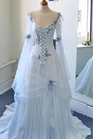 A Line Lace Long Sleeve Bridal Dresses M6162 On Luulla