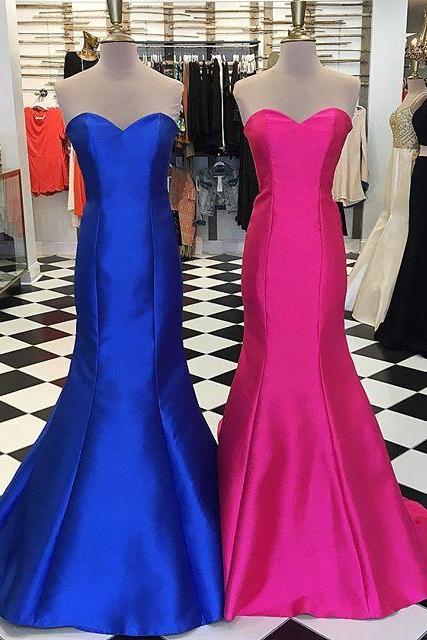 2018 Prom Dress, Royal Blue Prom Dress, Hot Pink Prom Dress, Mermaid Prom Dress
