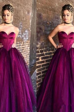 Grape Prom Dresses Arabic Sweetheart Strapless Organza Satin Floor Length Plus Size Pageant Dress Carpet Club Party Evening Gowns