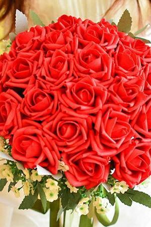 2016 Silk Artificial Bride Hands Holding Rose Flower Wedding Bridal Bouquet Buque De Noiva Drop Shipping
