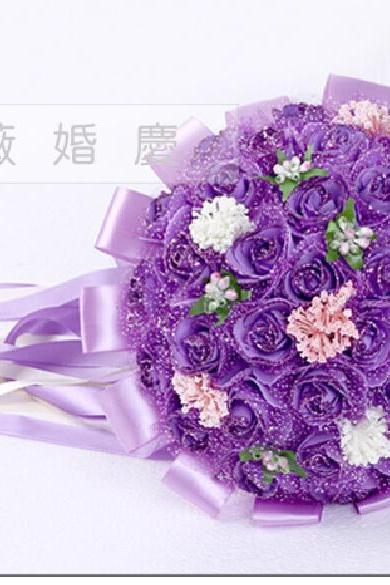 2016 Wedding Bouquet Bridal Bridesmaid Dark Purple Colorful Artificial Flower Rose Bride Bouquets Buque De Noiva