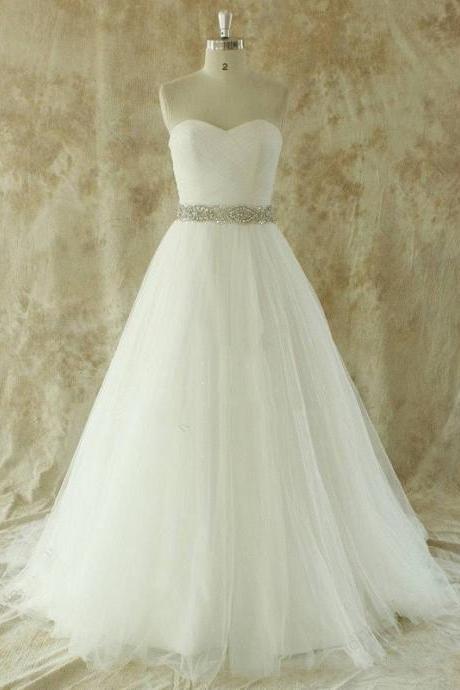 Simple 2016 Vintage Wedding Dress Plus Size Sweetheart Ivory Wedding Gown With Court Train Beading Vestido Novia Robe Mariage