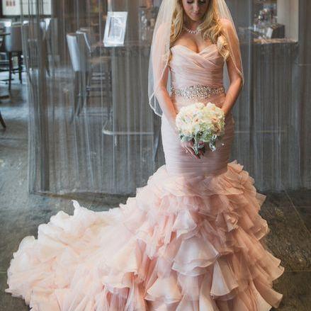 Pink Wedding Dress with Crystals