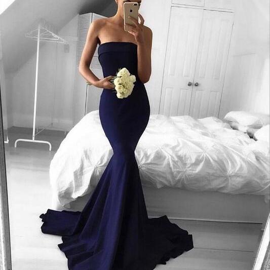 midnight blue mermaid dress