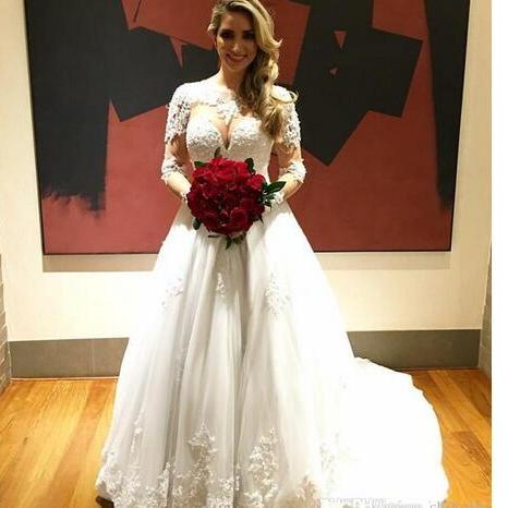 African Plus Size Wedding Dresses With 3 4 Long Sleeves Beads