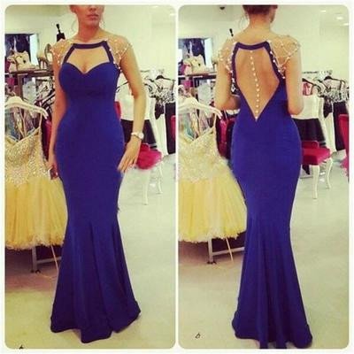 Blue Prom Dress,mermaid Pr..
