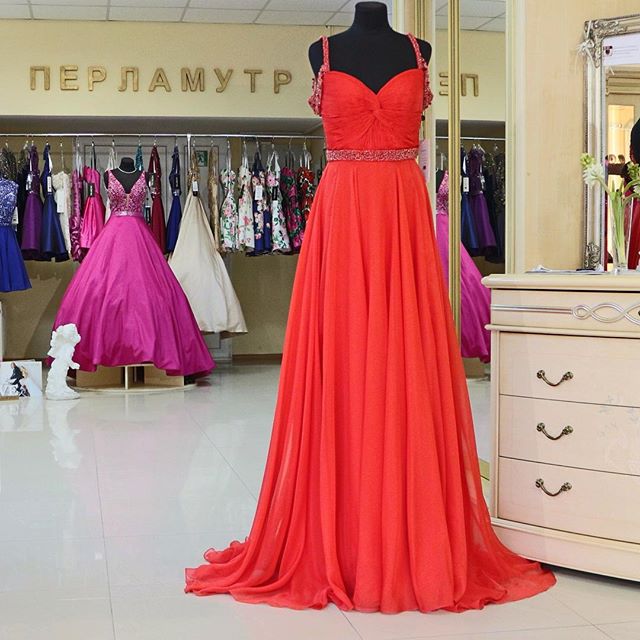 Red Long Prom Dress Red Long Chiffon Prom Dress Red Long Wedding