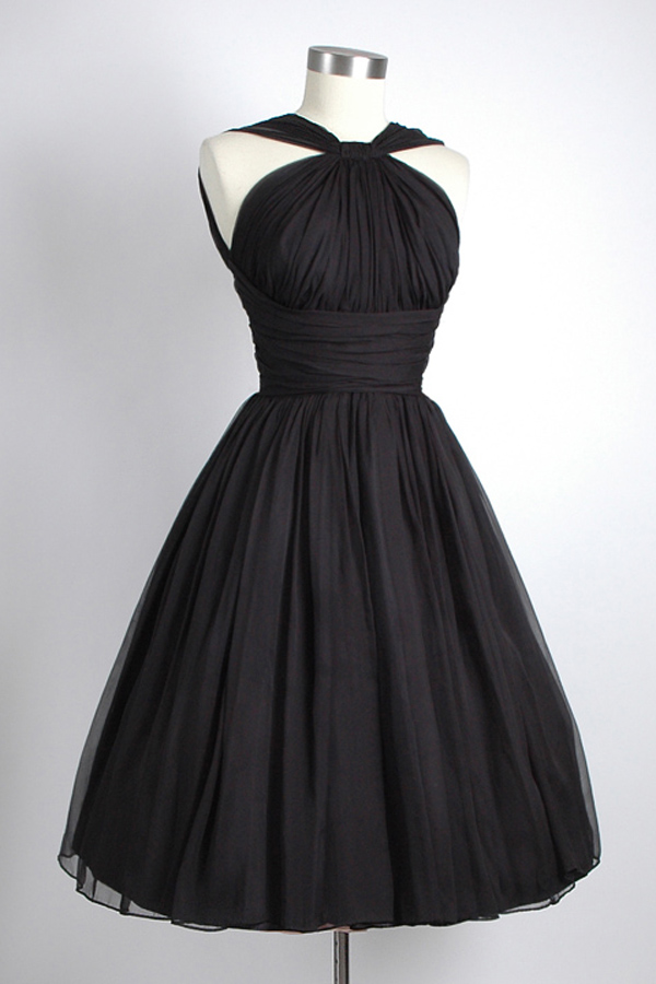 Mini Short Prom Dress Party Dress Vintage Knee-length Sleeveless Open ...