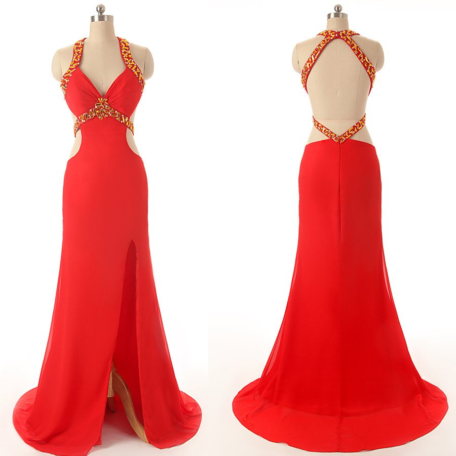 Long Prom Dress,red Prom Dress,backless Prom Dress,charming Prom Dress